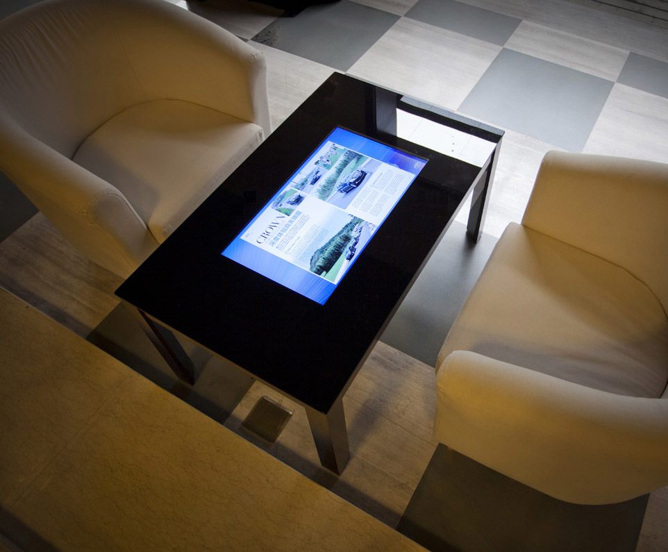 Interactive touch table application using a large-format transparent Metal Mesh capacitive touch sensor